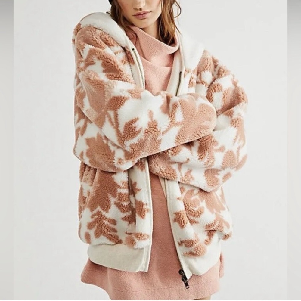 Free People Canyon Moon Sherpa Cardi Zip Up Jacket